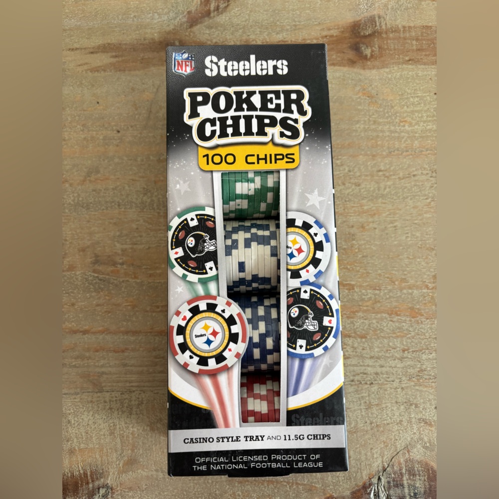 Pittsburgh Steelers NFL 100 Poker Chips New In Box